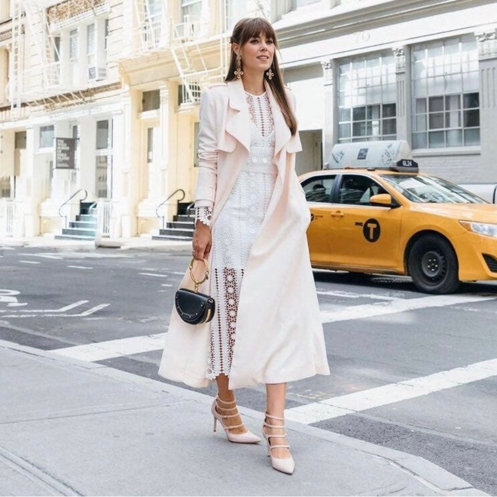 Pink velvet pumps